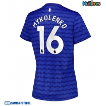Camisa de Futebol Everton Vitaliy Mykolenko #16 Equipamento Principal Mulheres 2025-26 Manga Curta